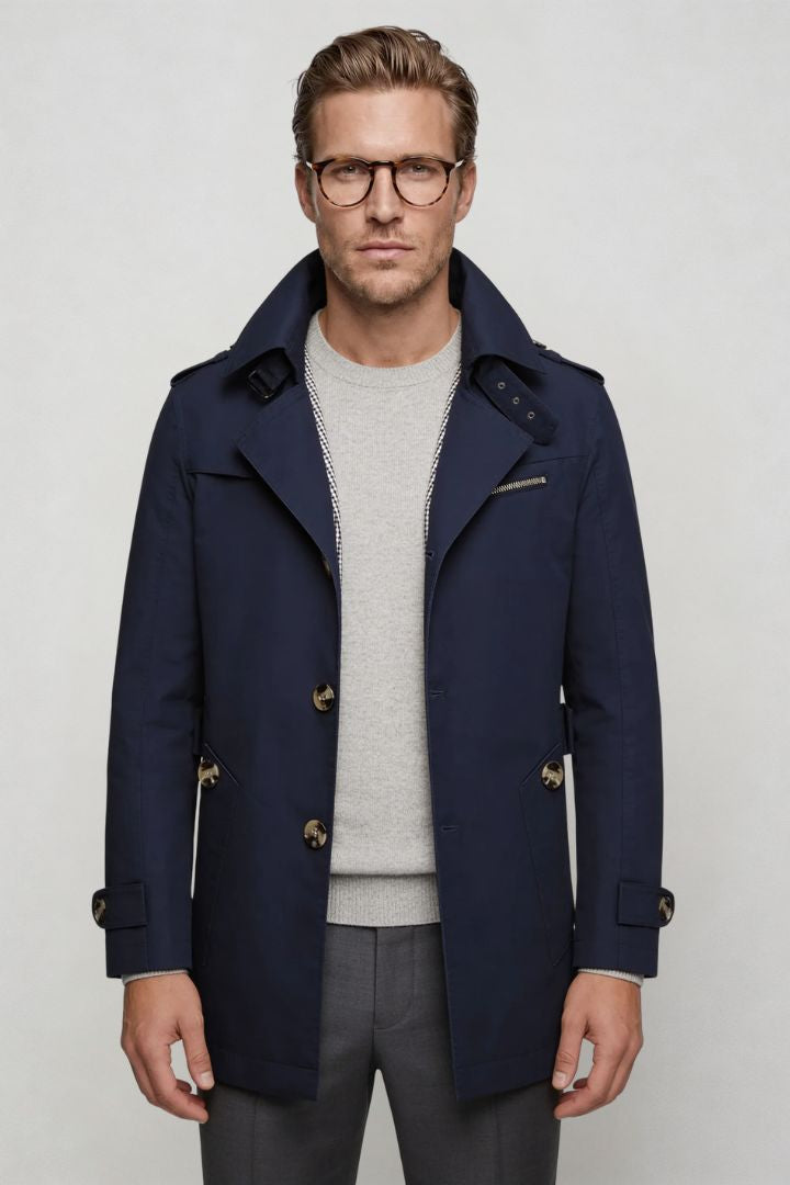 Harrison Trench Coat - Navy
