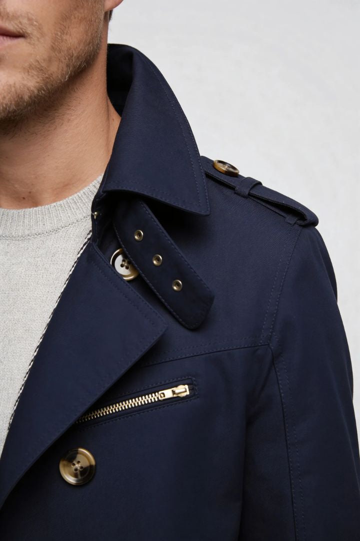 Harrison Trench Coat - Navy