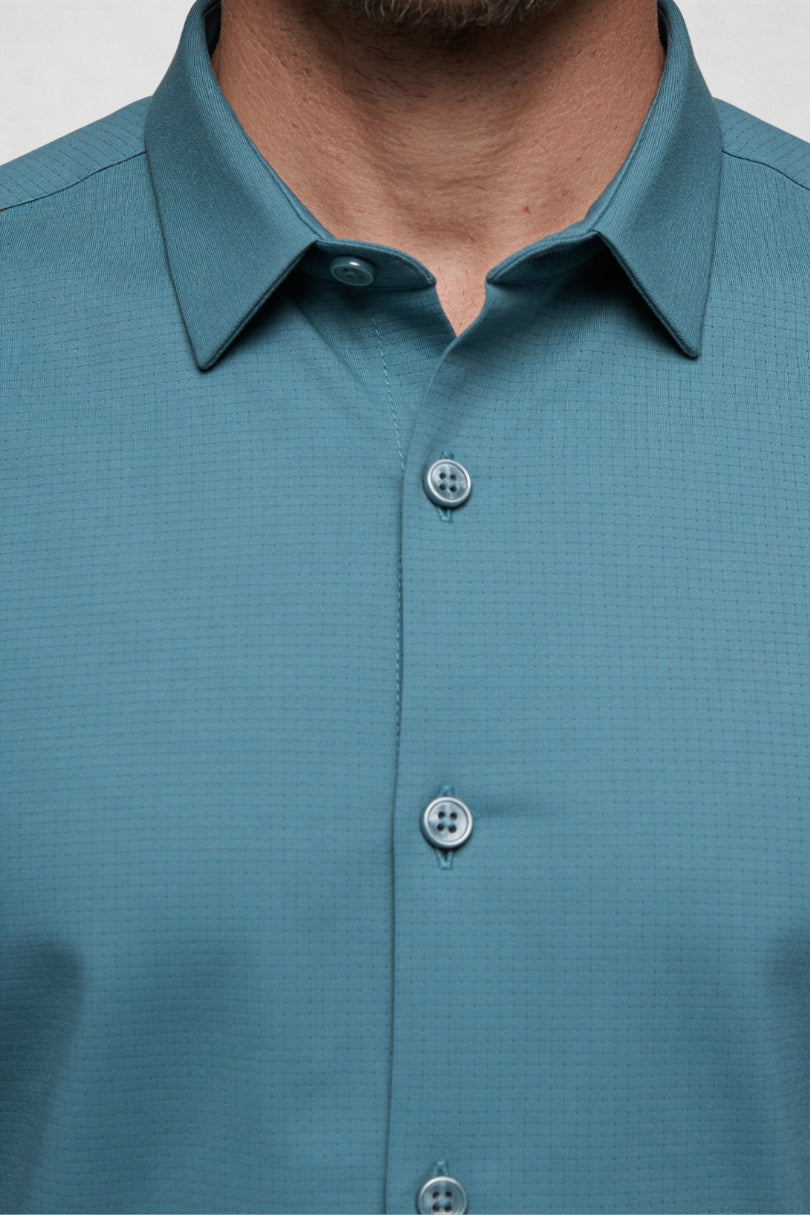 Aurelio Performance Dress Shirt - Turquoise