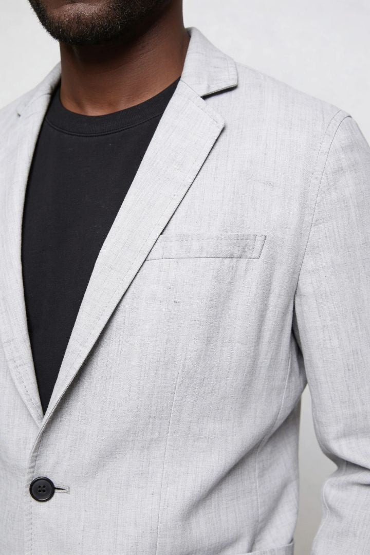Edward Linen Tailored Set - Stone Grey
