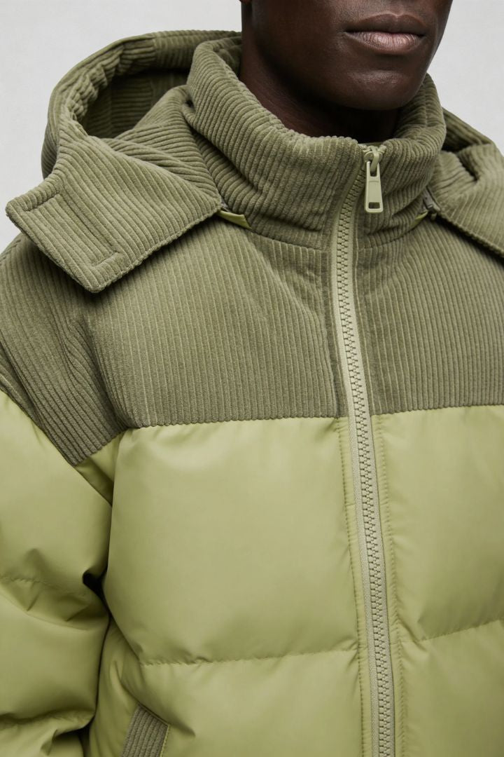 Aurion Corduroy Puffer Jacket – Olive Sage