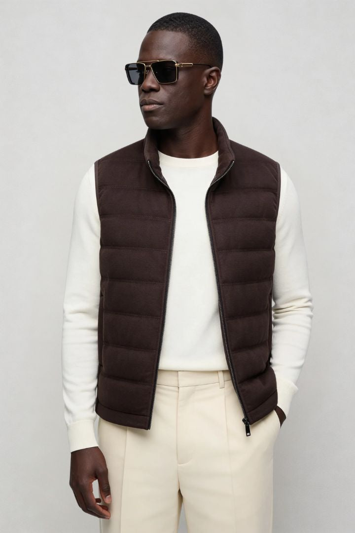 Ellis Insulated Down Vest - Brown