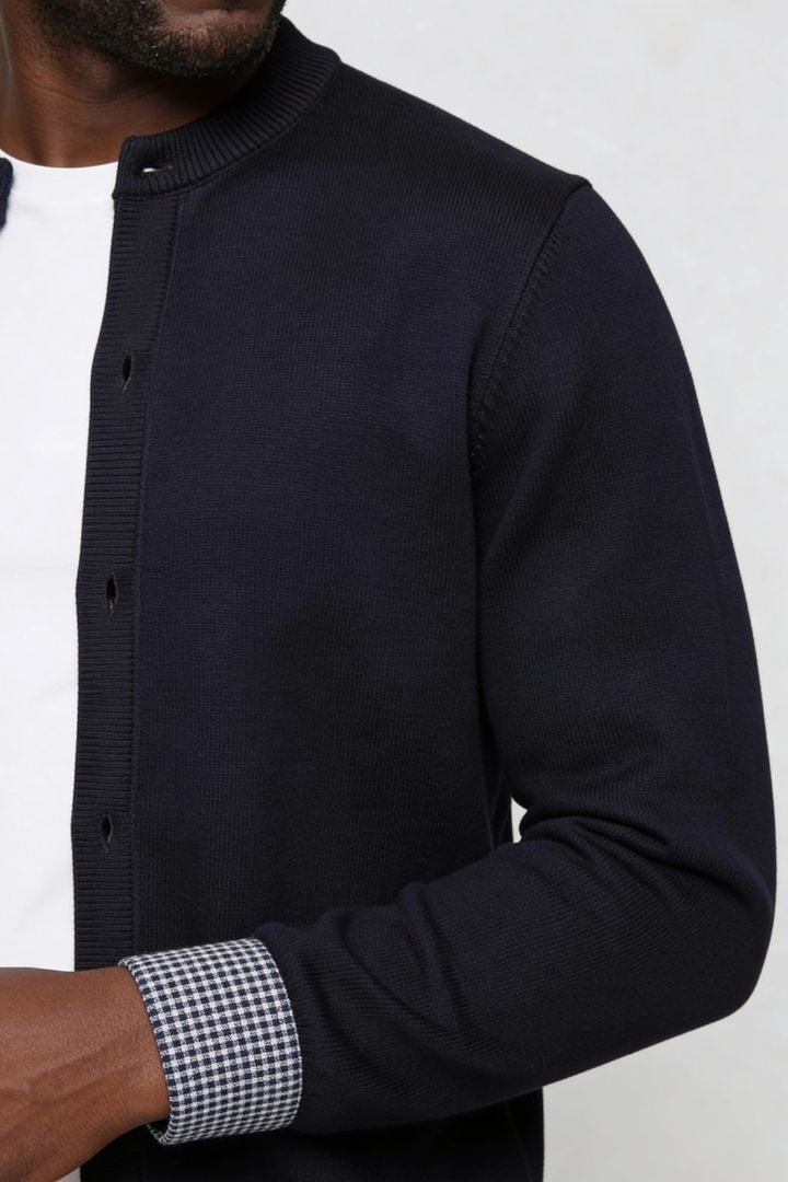 Wells Knit Button Cardigan - Navy