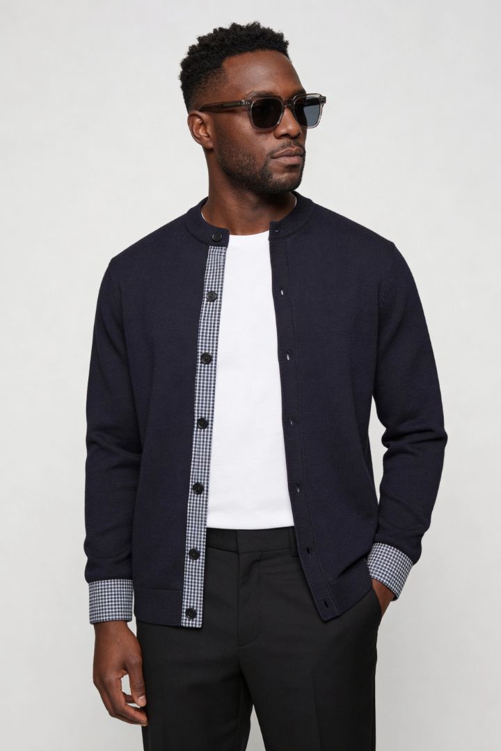 Wells Knit Button Cardigan - Navy