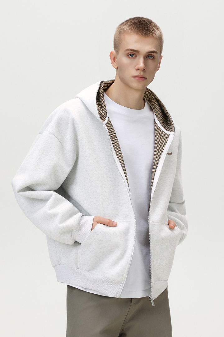 Union Cotton Zip Hoodie - Grey