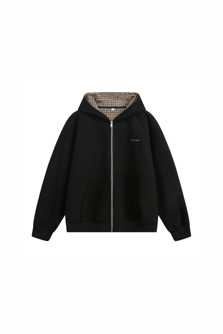 Union Cotton Zip Hoodie - Black