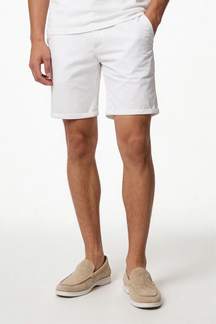 Adriano Cotton Chino Shorts - White