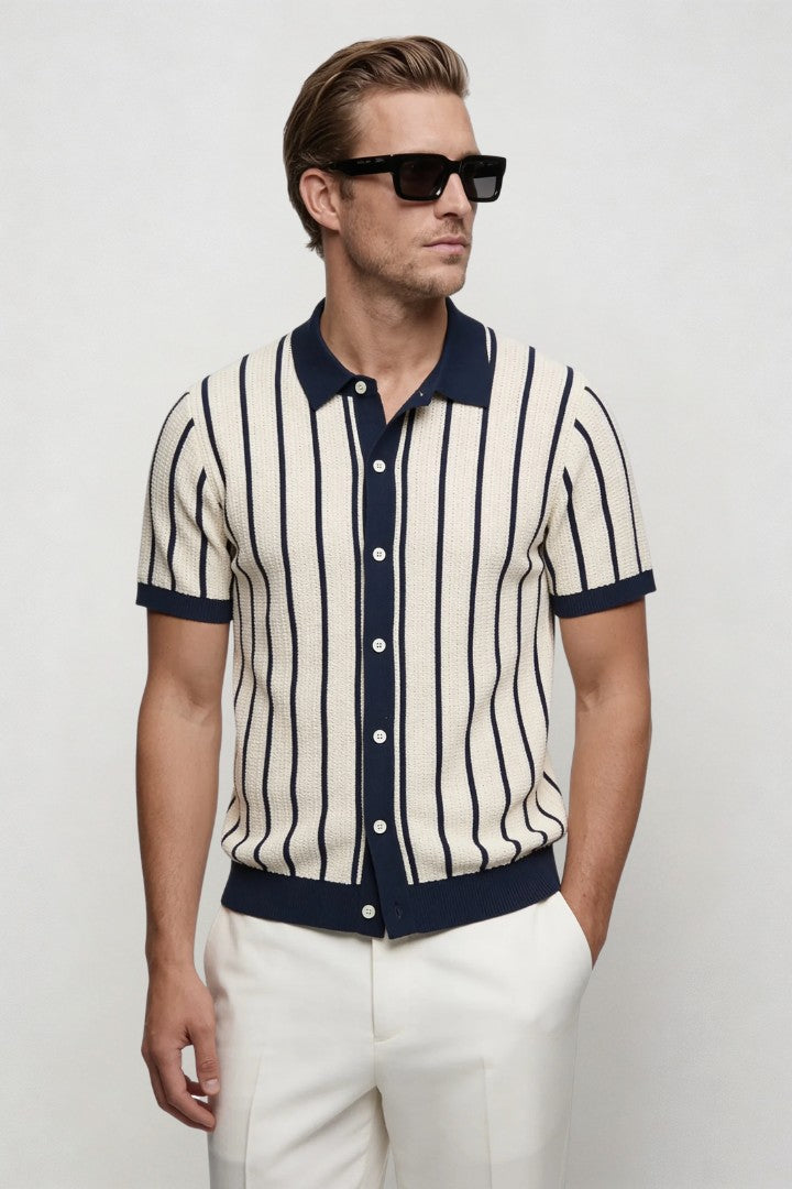 Zaylen Striped Knit Polo