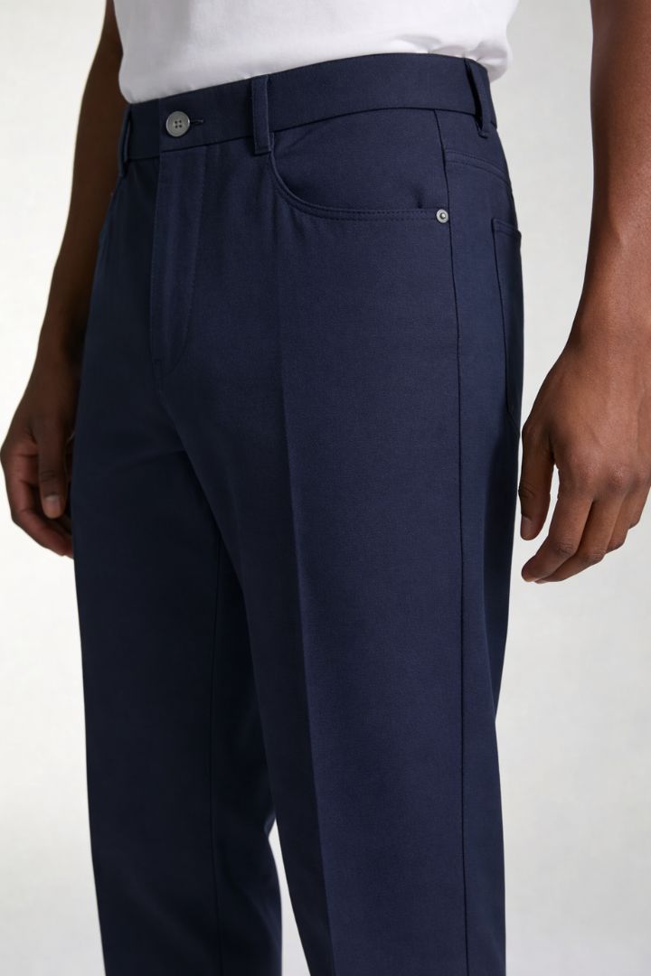 Alessio Lyocell–Linen Trousers - Navy