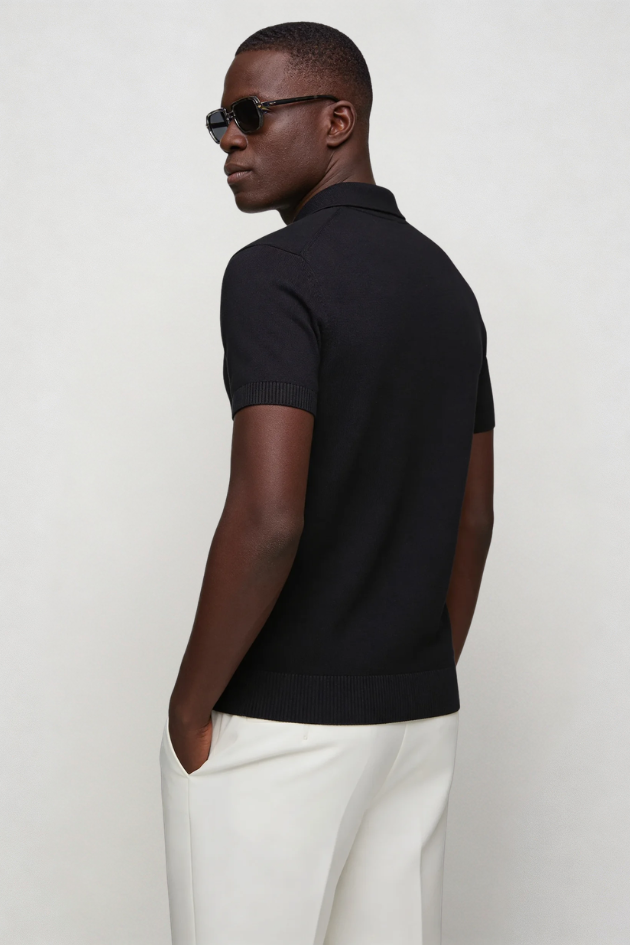 Rylan Knit Polo - Black