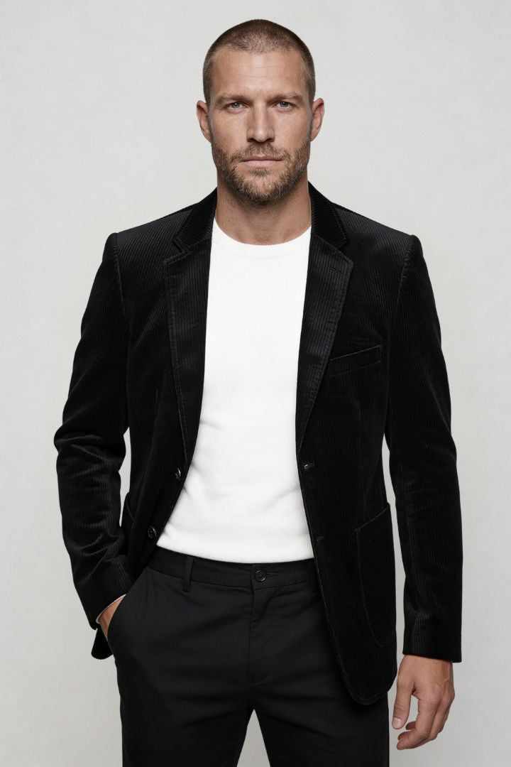 Elliot Corduroy Blazer - Black