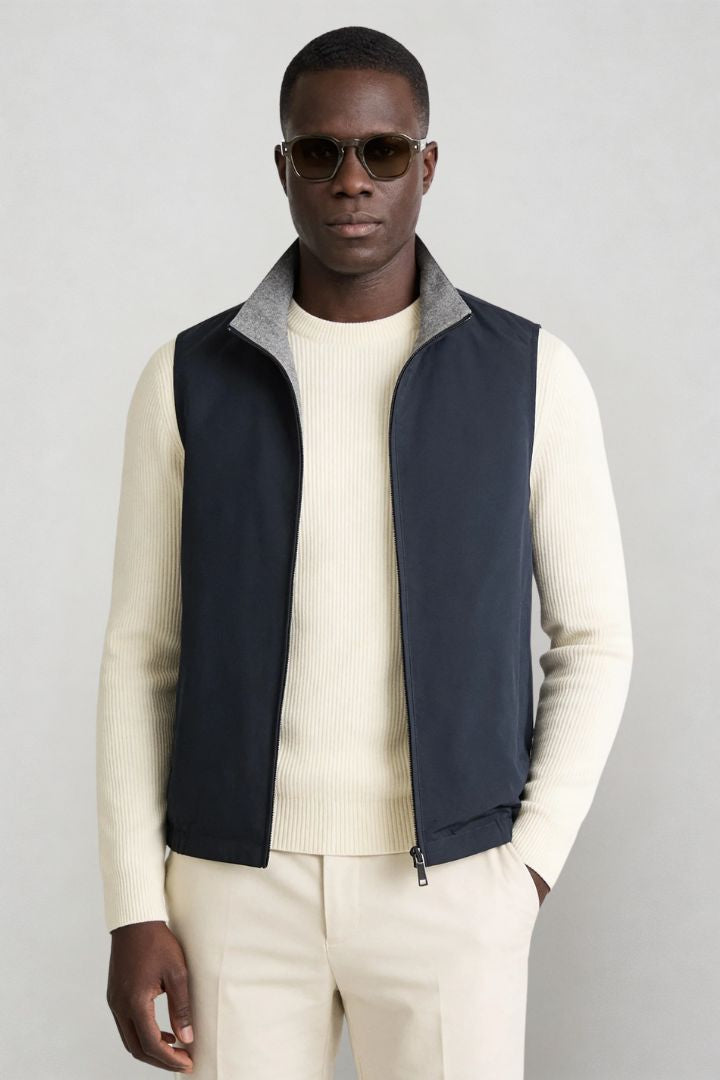 Dalton Reversible Lightweight Vest - Navy
