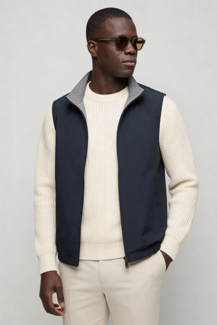 Dalton Reversible Lightweight Vest - Navy