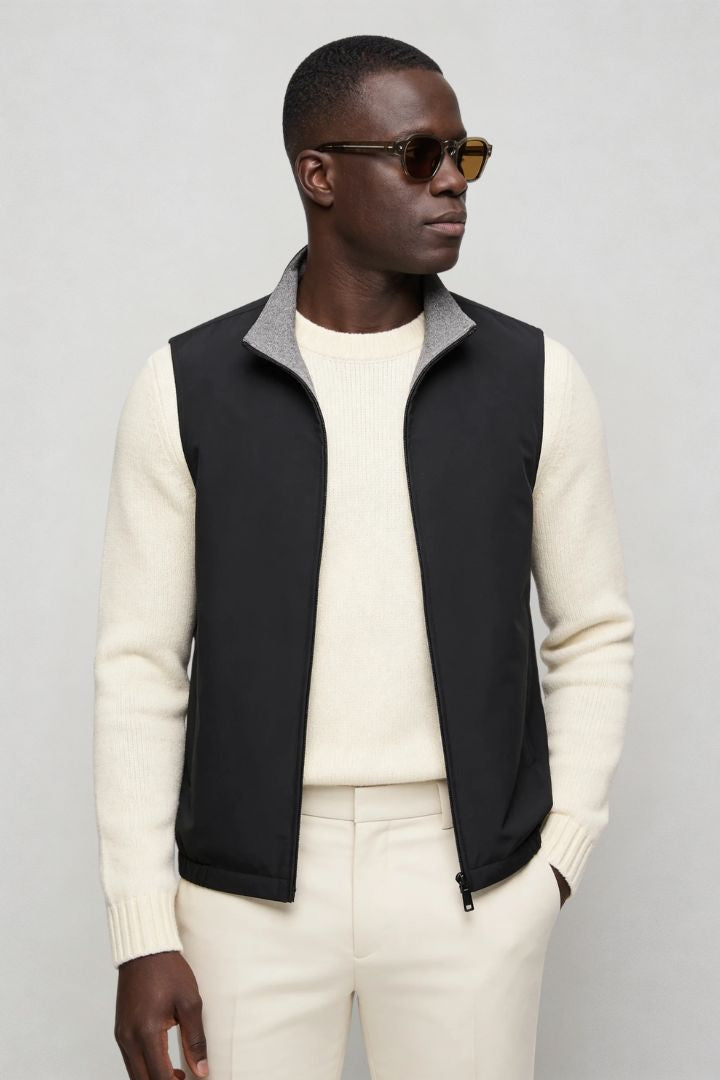 Dalton Reversible Lightweight Vest - Black
