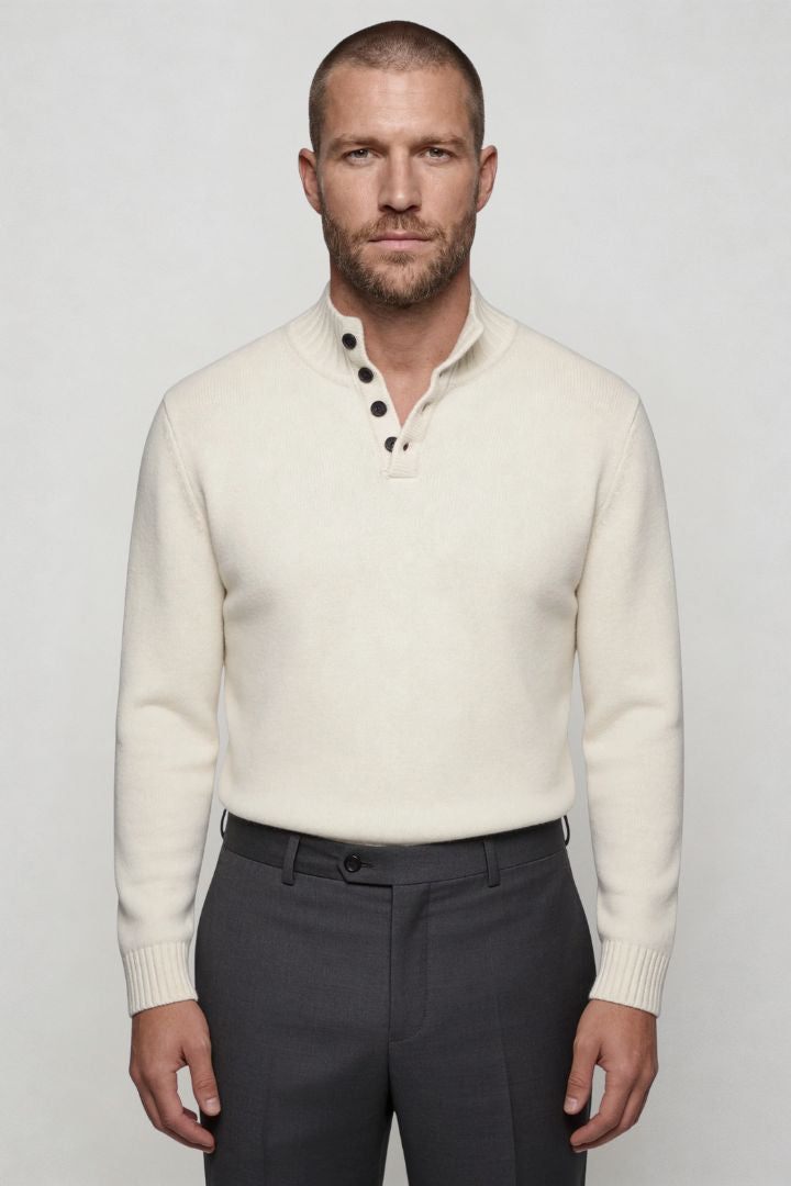 Archi Pure Wool Sweater - White
