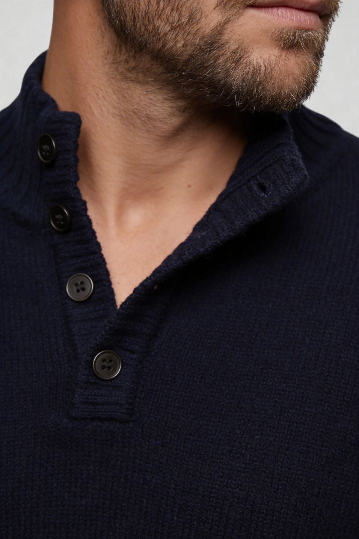Archi Pure Wool Sweater - Navy