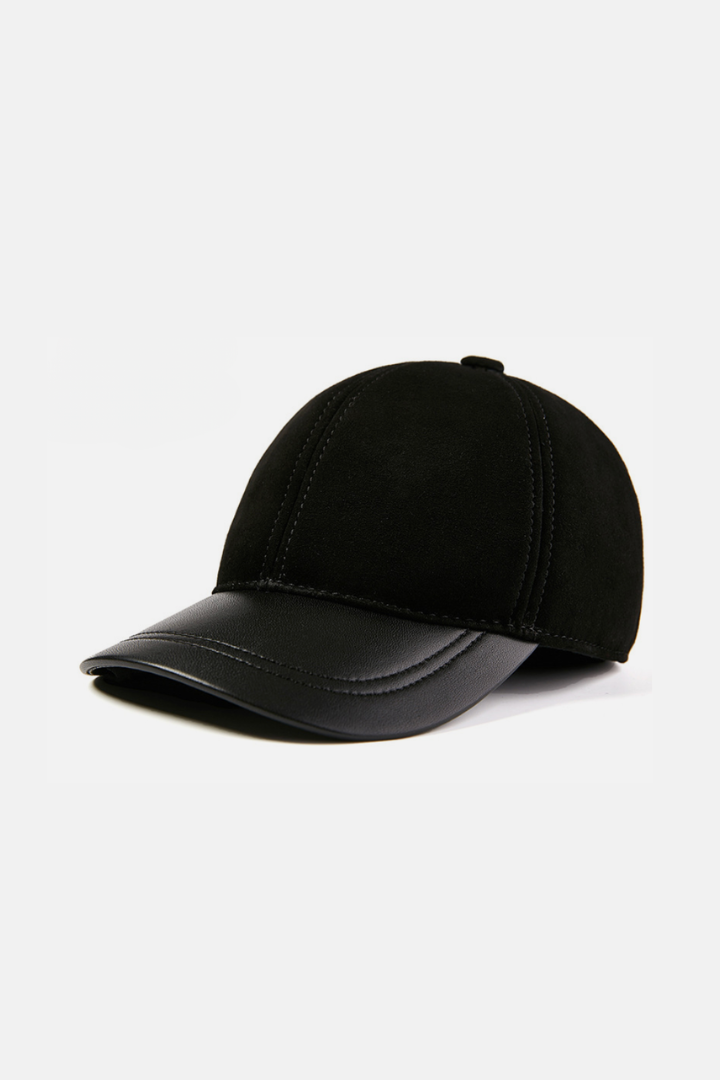 Vincent Leather Baseball Cap - Black