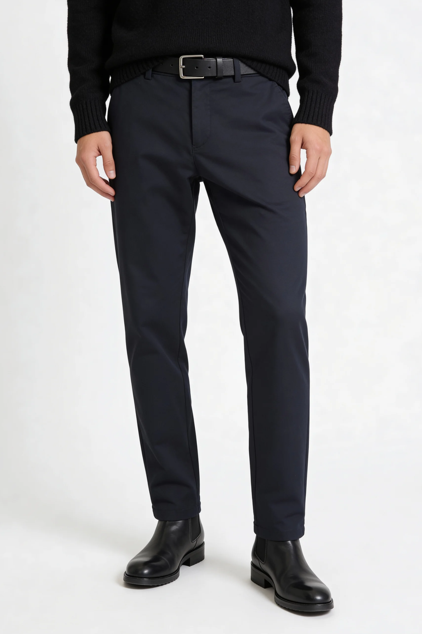 Theo Tailored Stretch Trousers - Navy