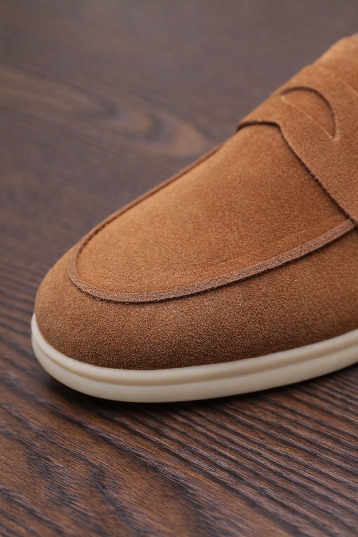 Valerio Refined Suede Penny Loafers - Sienna