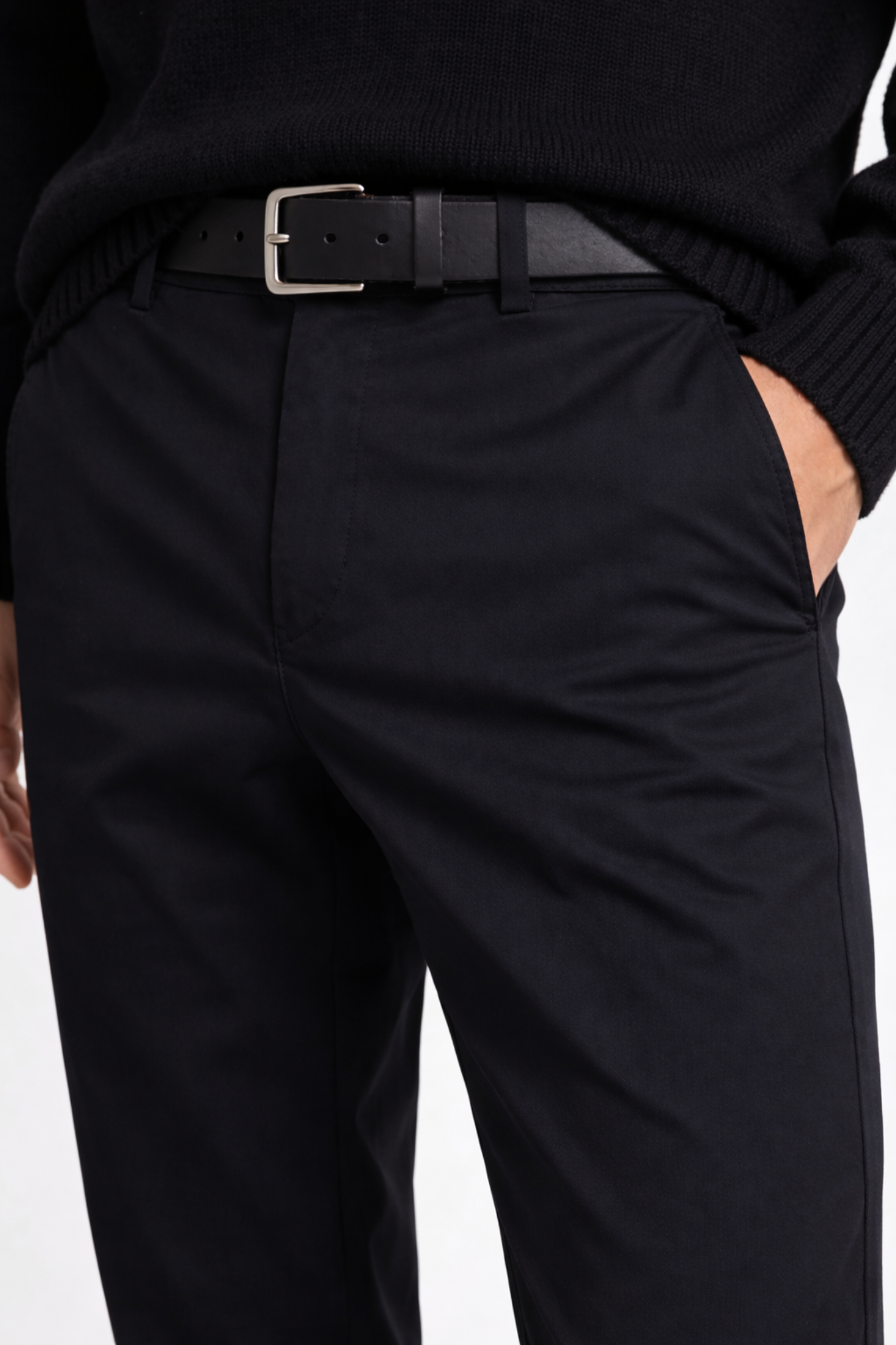Theo Tailored Stretch Trousers - Black
