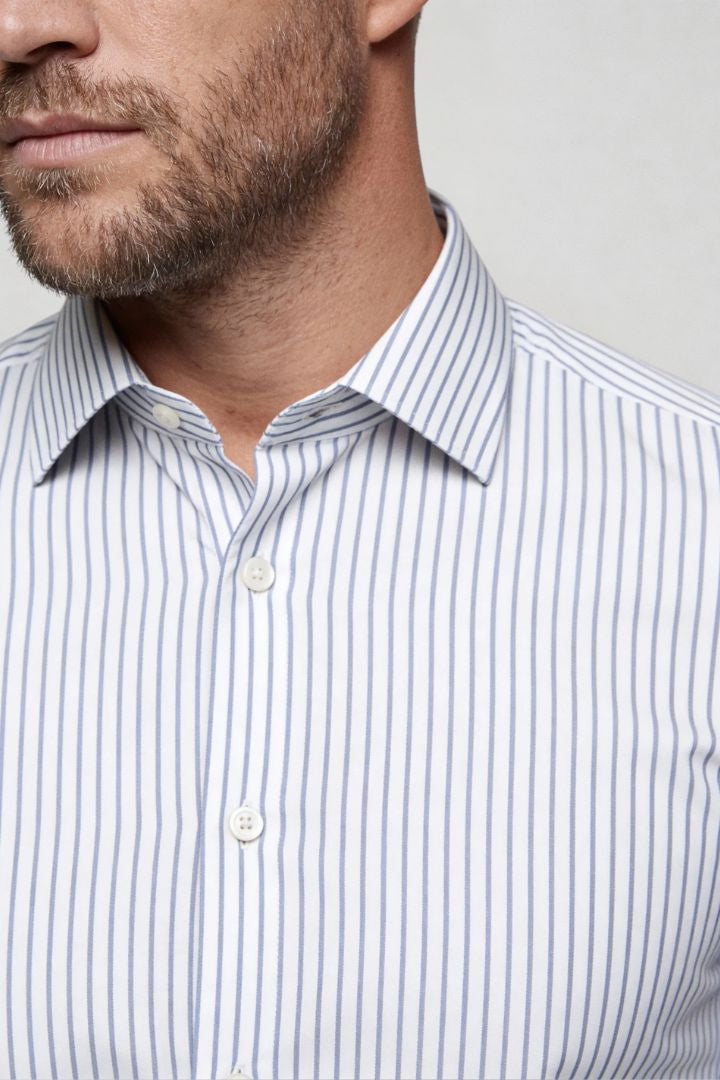 Pierce Striped Dress Shirt - White