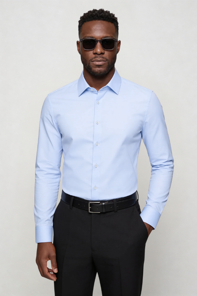 Cole Wrinkle-Free Dress Shirt - Light Blue
