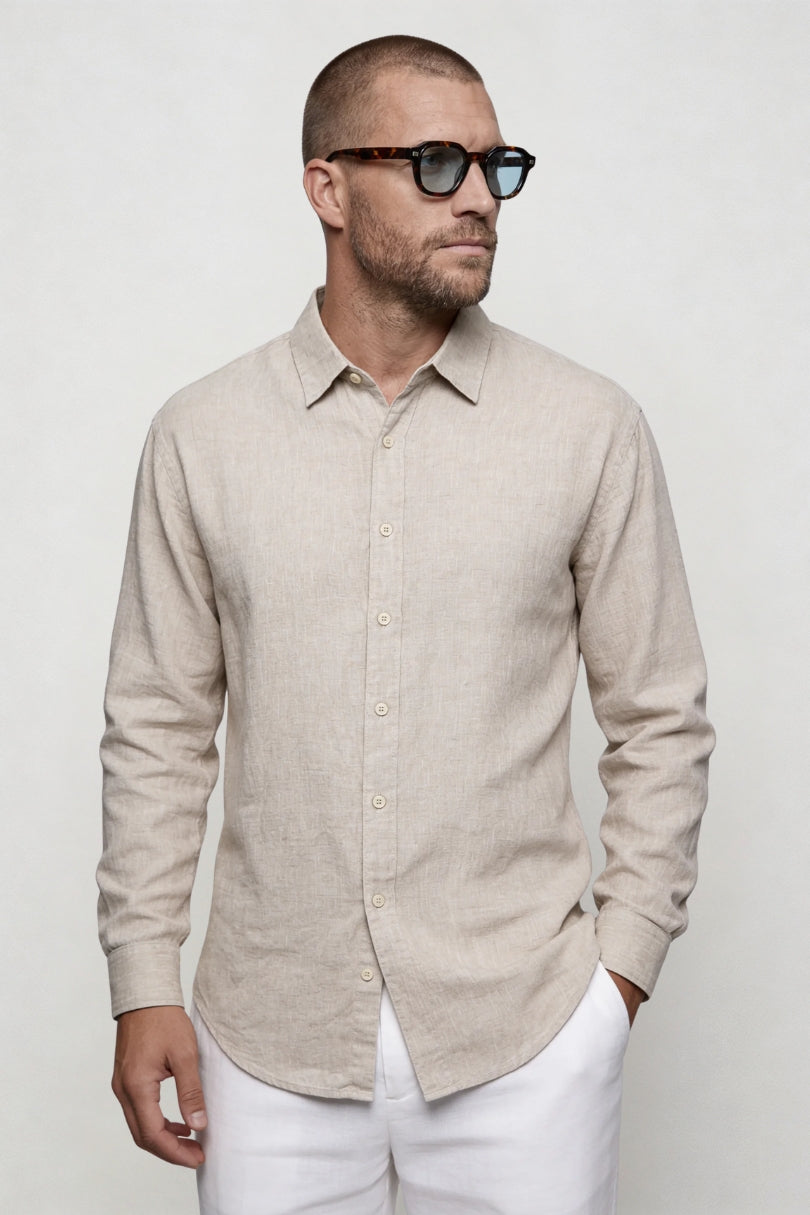 Brooks Linen Summer Shirt - Beige