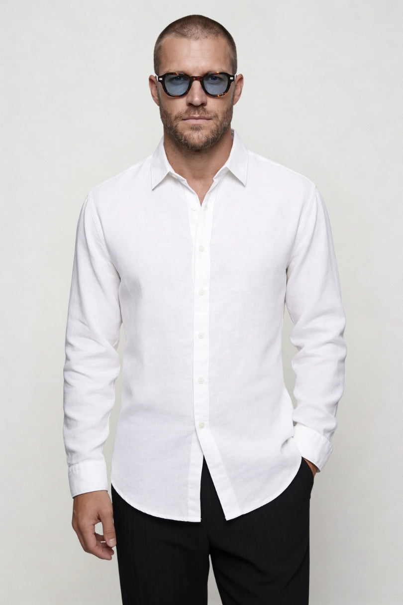 Brooks Linen Summer Shirt - White