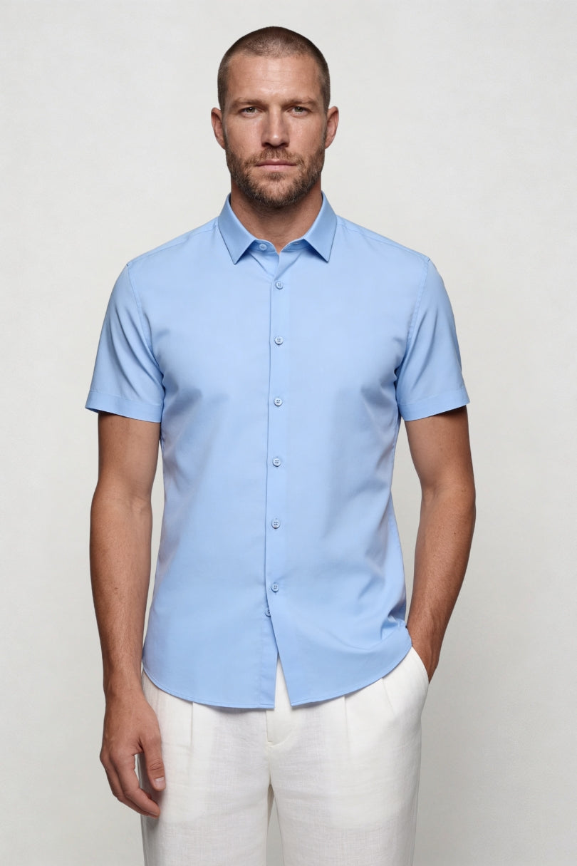 Aurelio Performance Dress Shirt - Sky Blue