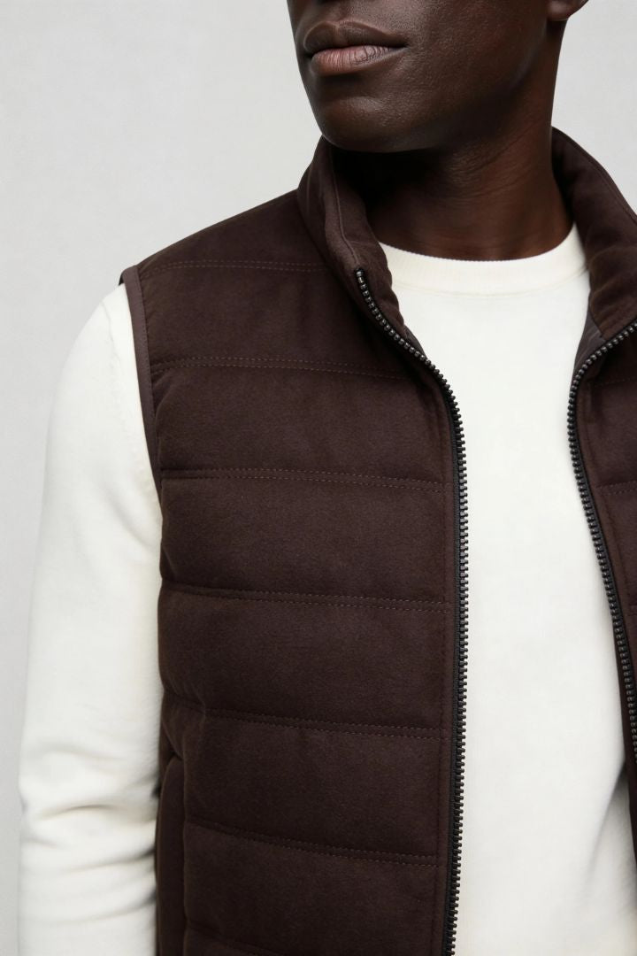 Ellis Insulated Down Vest - Brown