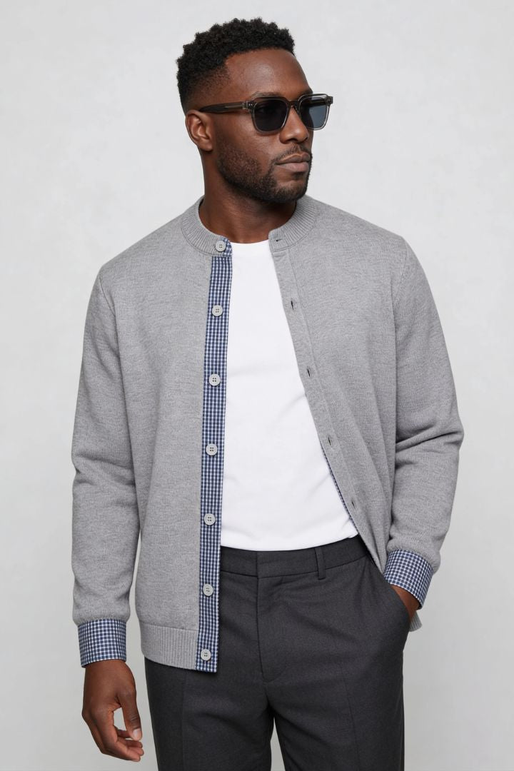Wells Knit Button Cardigan - Grey