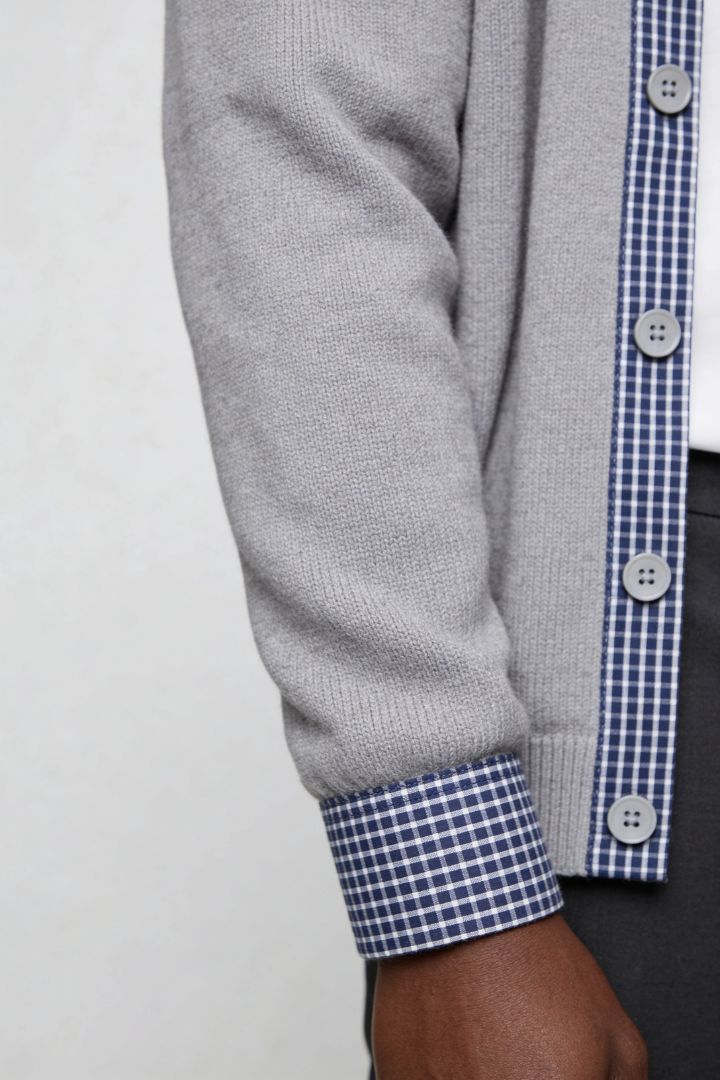 Wells Knit Button Cardigan - Grey