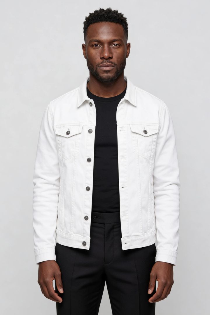 Brooks Cotton Denim Jacket - White