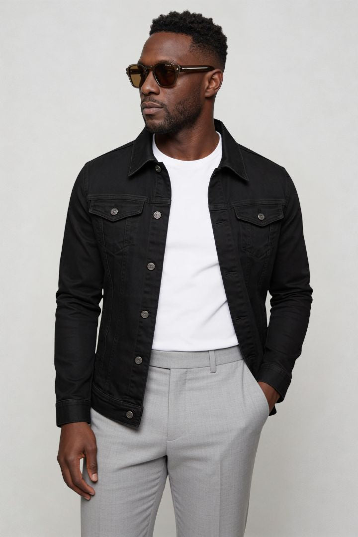 Brooks Cotton Denim Jacket - Black