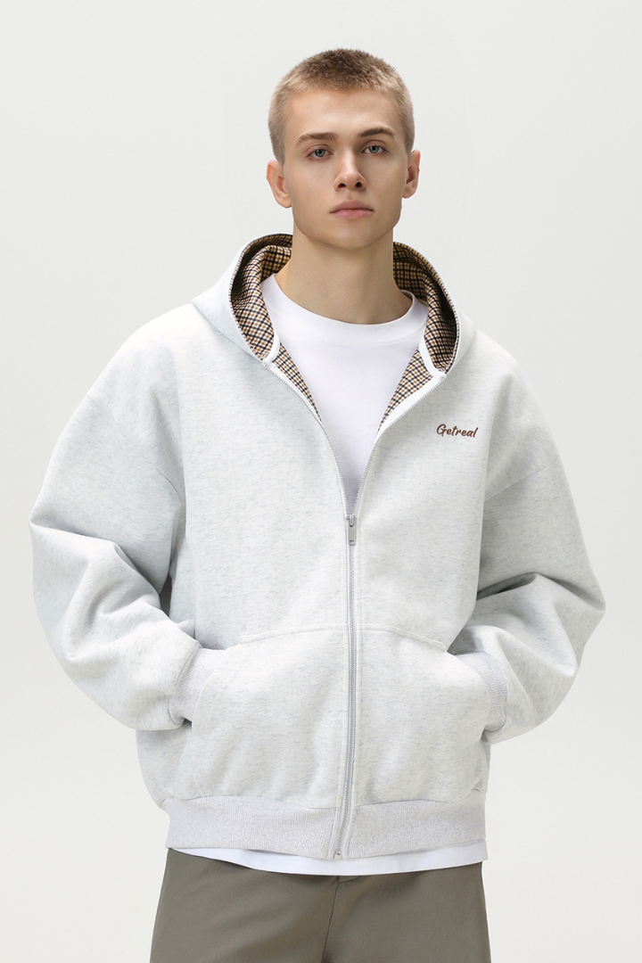 Union Cotton Zip Hoodie - Grey