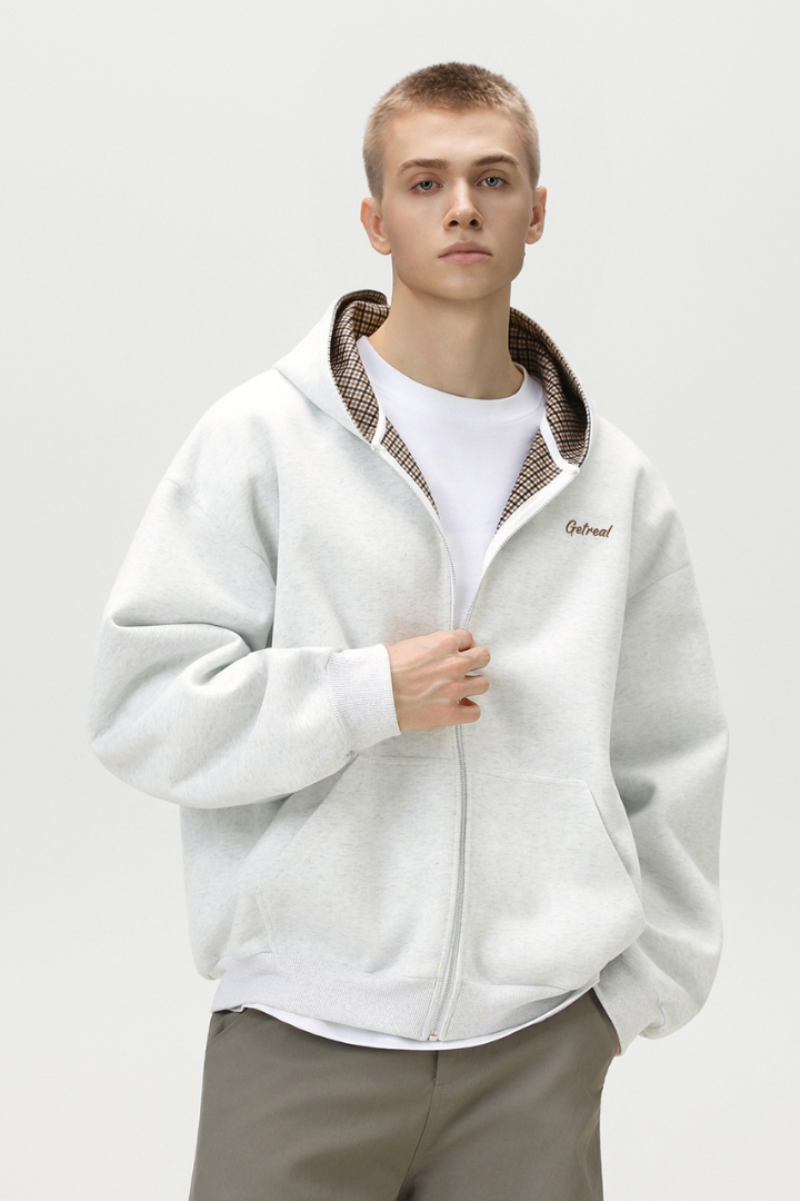 Union Cotton Zip Hoodie - Grey