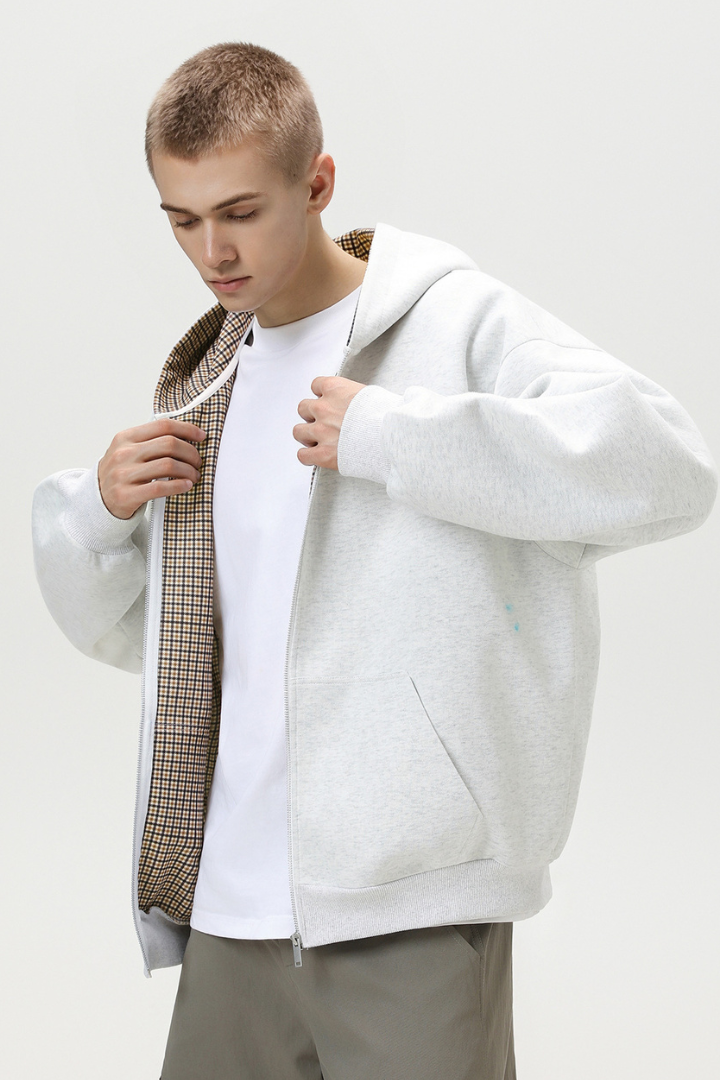 Union Cotton Zip Hoodie - Grey