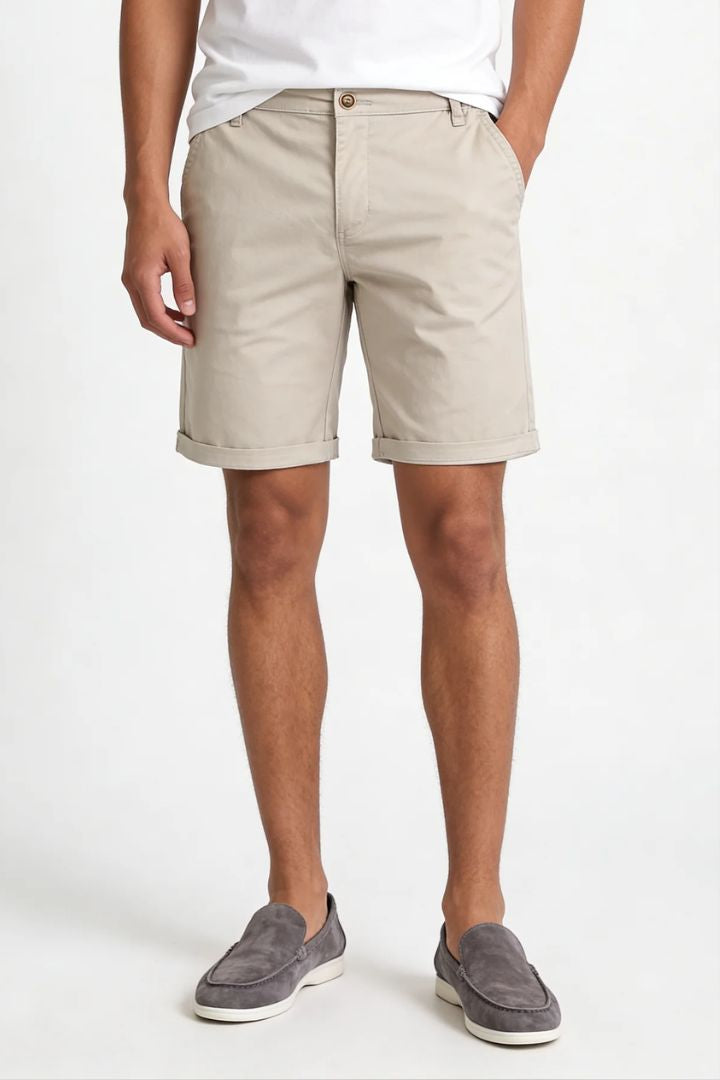 Adriano Cotton Chino Shorts - Khaki