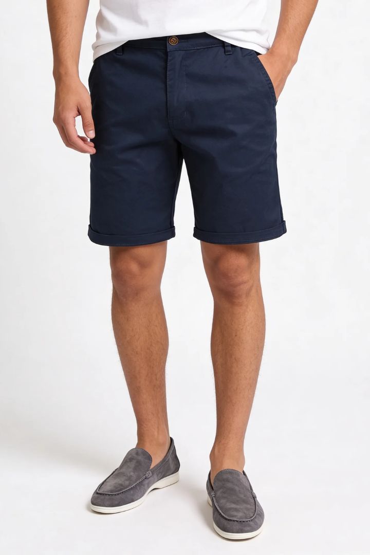 Adriano Cotton Chino Shorts - Navy