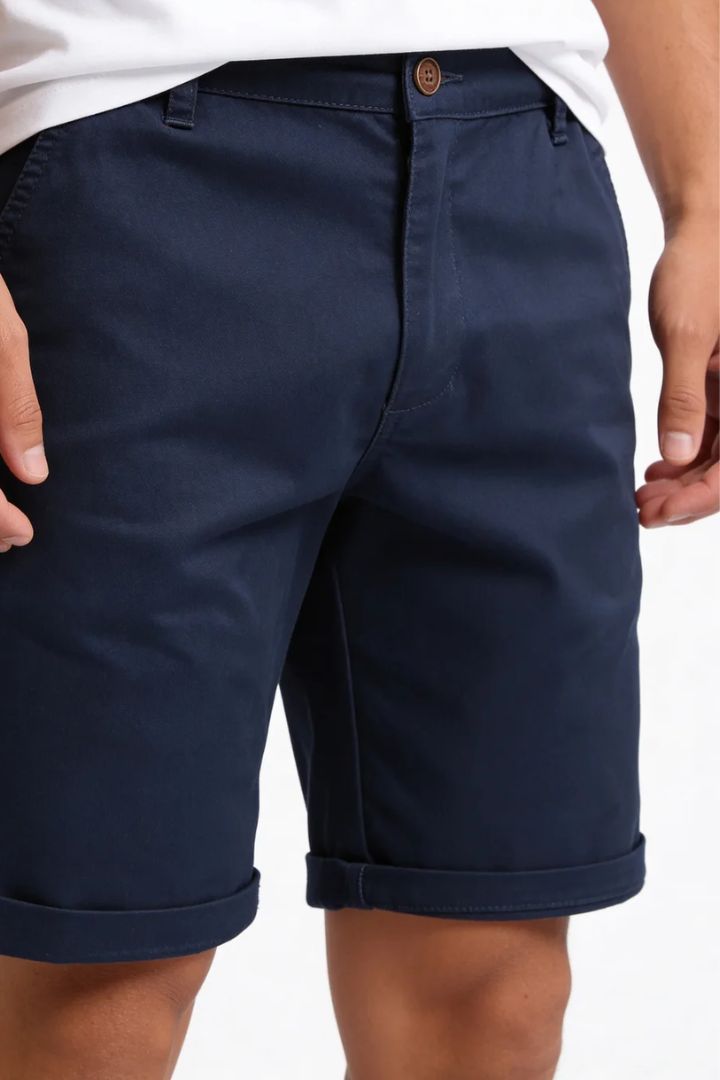 Adriano Cotton Chino Shorts - Navy