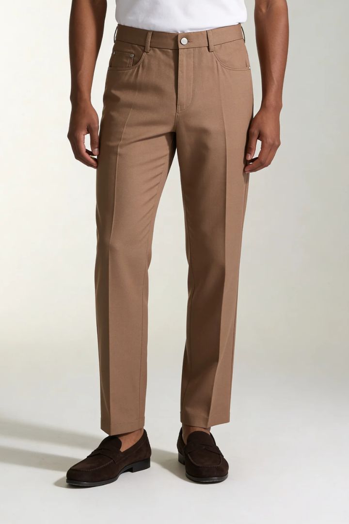 Alessio Lyocell–Linen Trousers - Brown