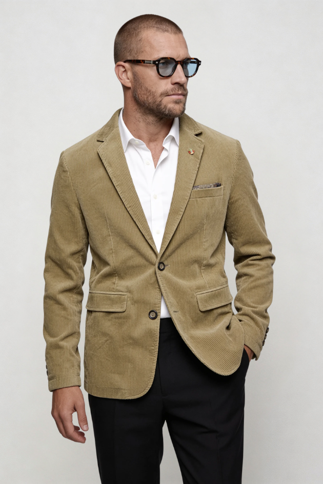 Alessandro Corduroy Blazer - Khaki