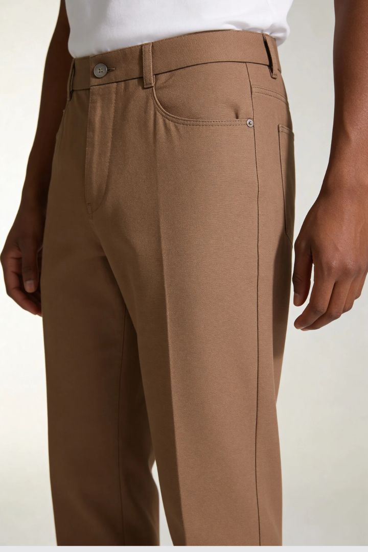 Alessio Lyocell–Linen Trousers - Brown