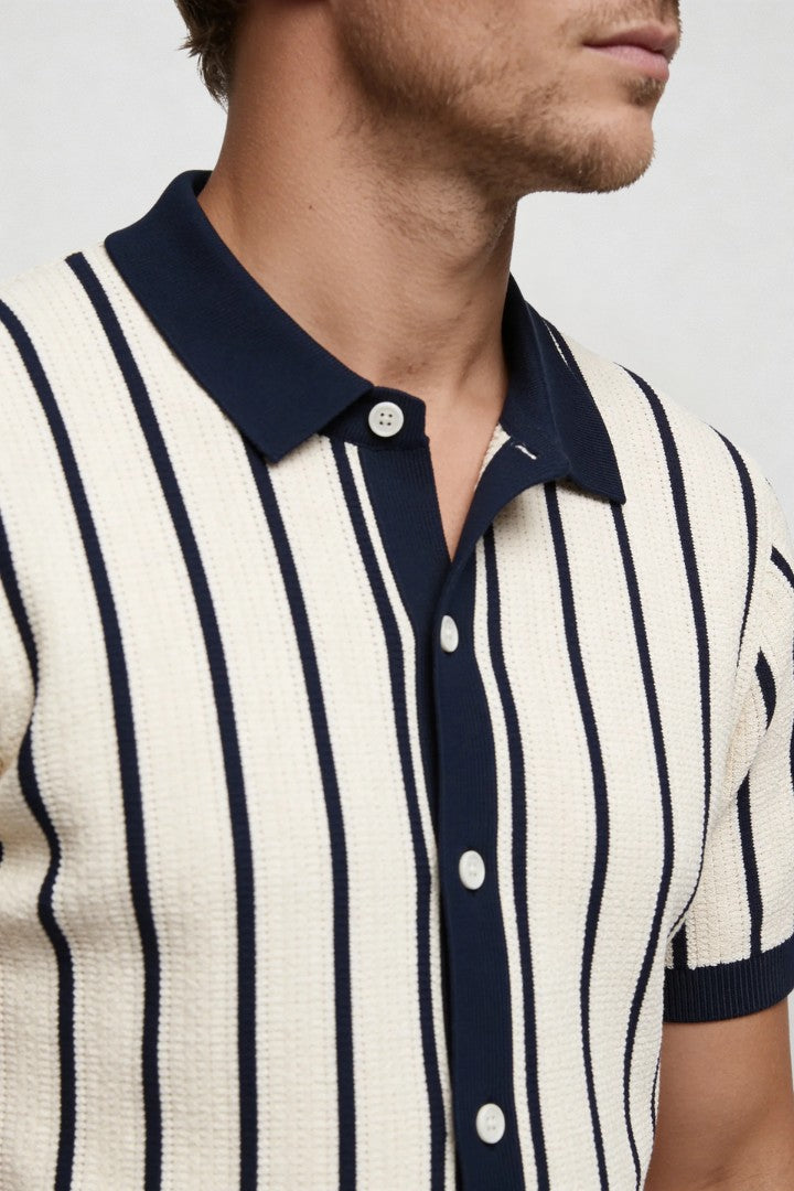 Zaylen Striped Knit Polo