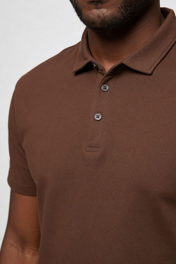 Winslow Cotton Polo - Brown