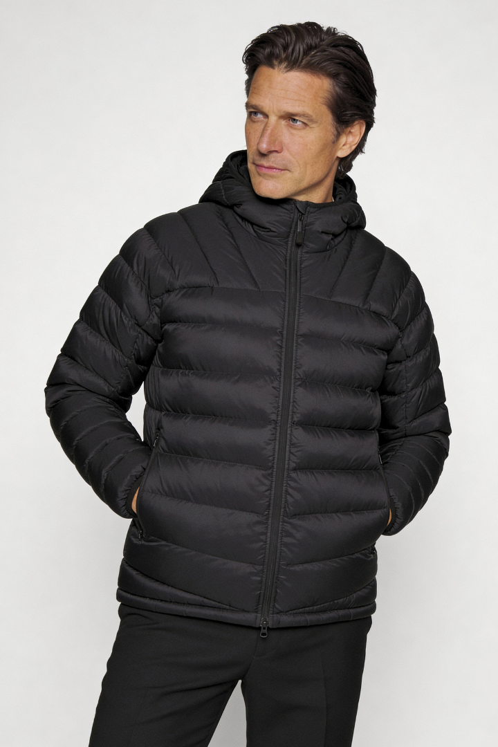 Fletcher Hooded Puffer Jacket - Black