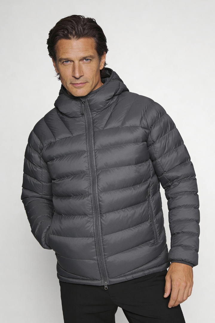 Fletcher Hooded Puffer Jacket - Grey