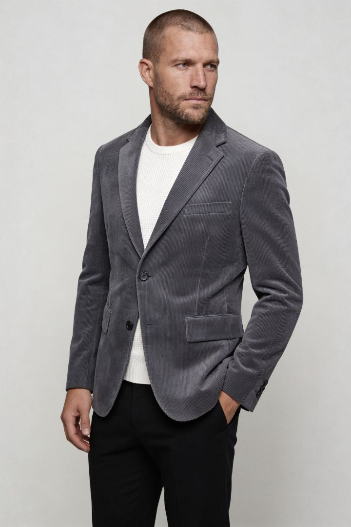 Elliot Corduroy Blazer - Grey