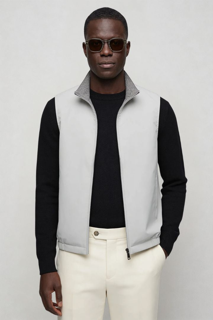 Dalton Reversible Lightweight Vest - Stone Grey