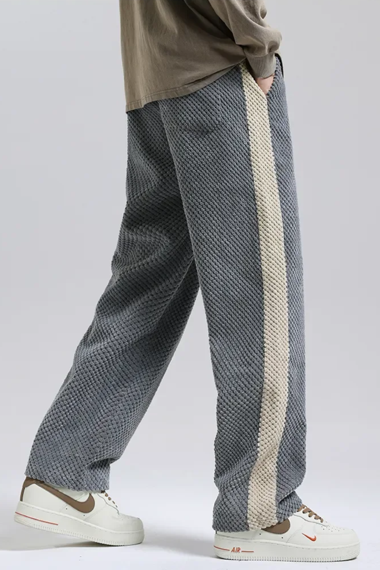 Waffle Corduroy Joggers - Grey